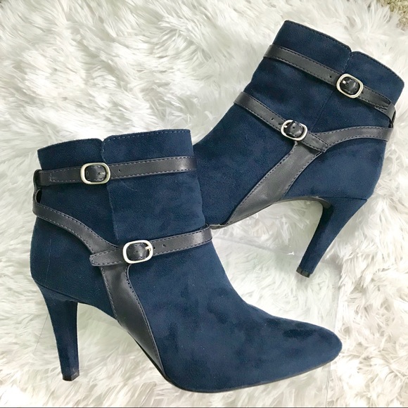 Rialto Shoes - RIALTO Caleigh Blue suede ankle boots